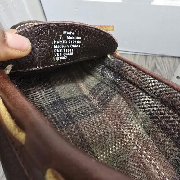 🌴LL Bean Mens Brown Handsewn Leather Moccasin Loafers Size 7✌️ - Picture 5 of 7